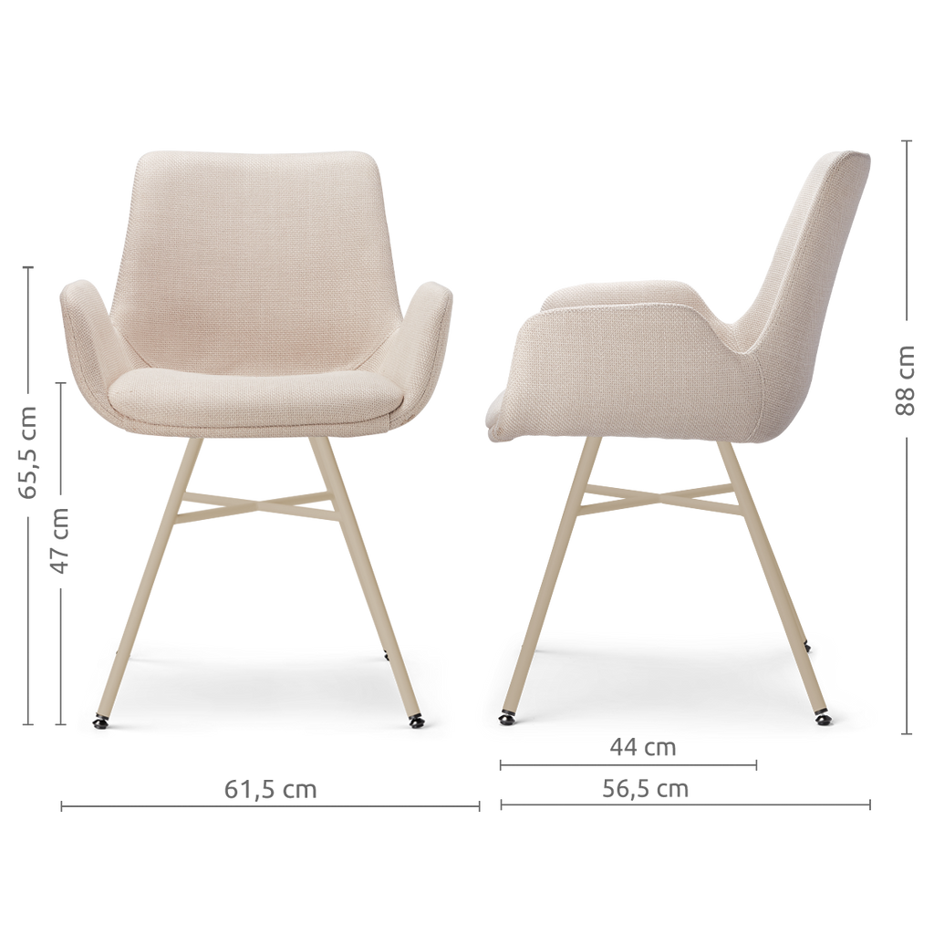 Noa-Eef eetkamerstoel beige - beige onderstel