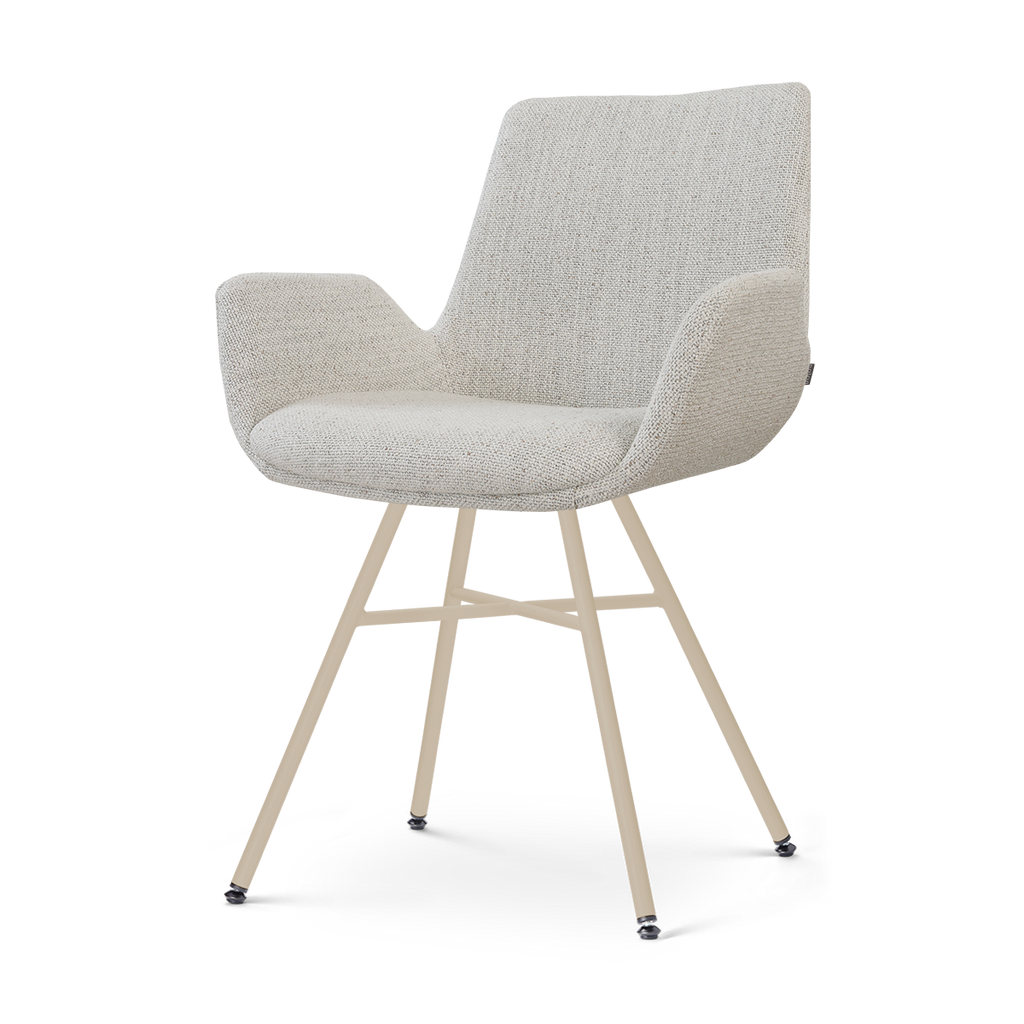 Noa-Eef eetkamerstoel beige gemêleerd - beige onderstel