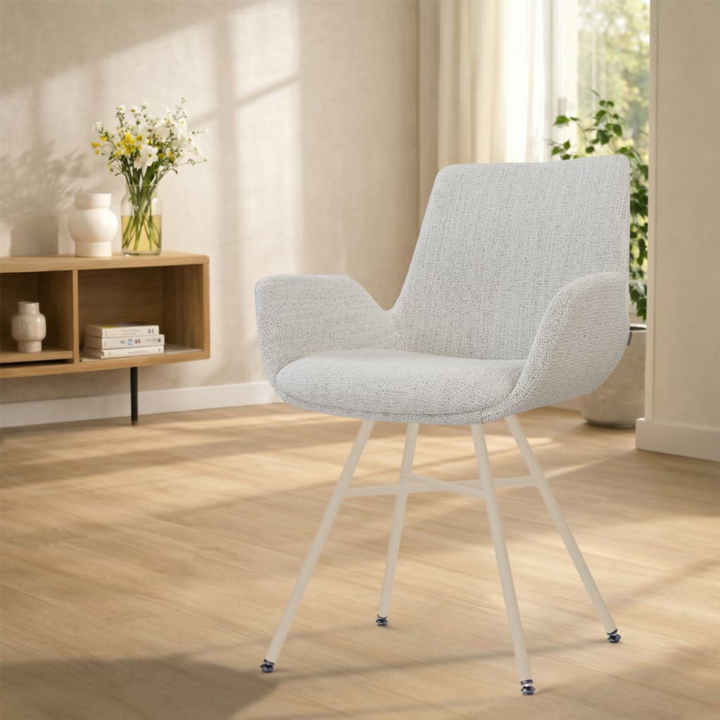 Noa-Eef eetkamerstoel beige gemêleerd - beige onderstel