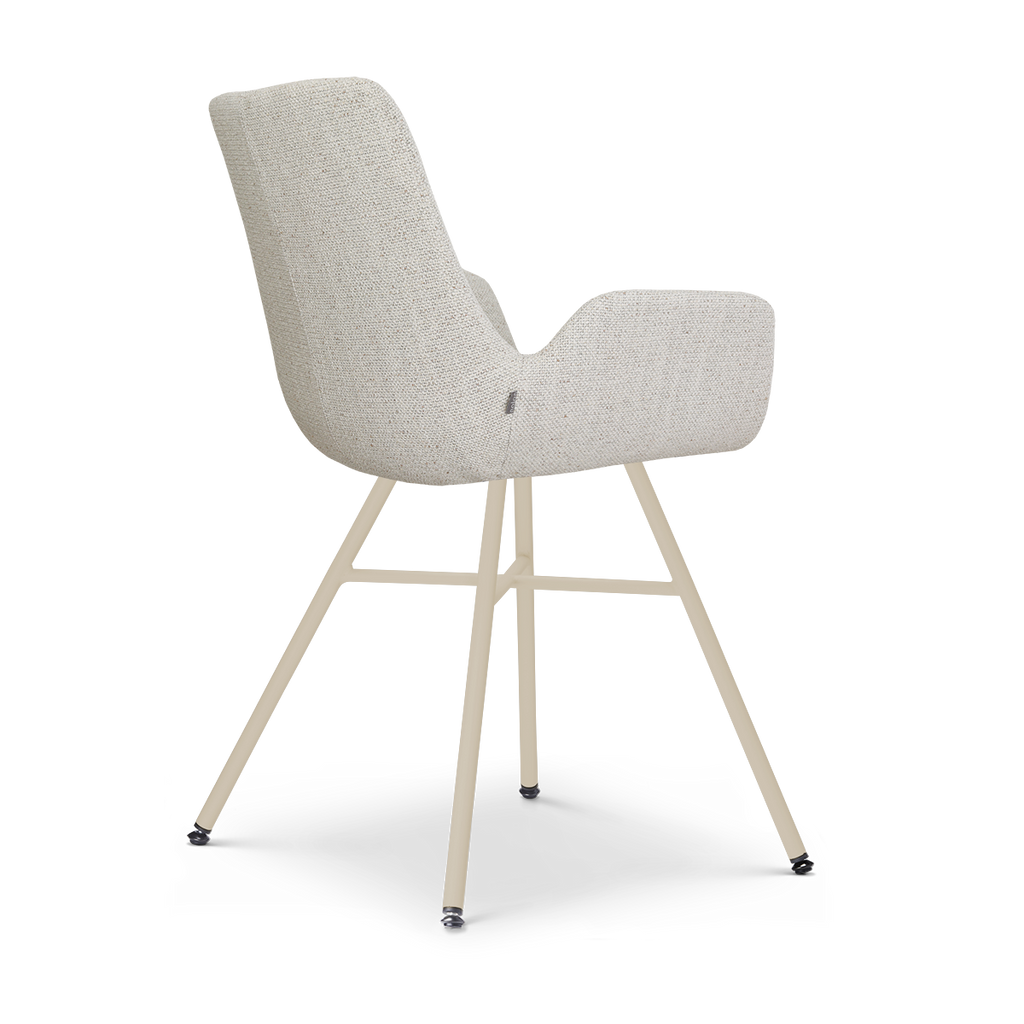 Noa-Eef eetkamerstoel beige gemêleerd - beige onderstel