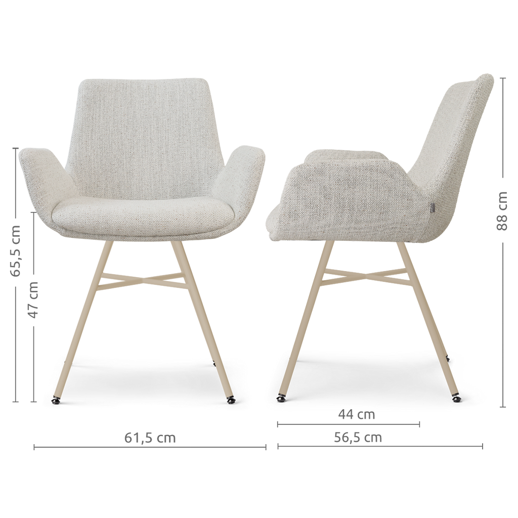 Noa-Eef eetkamerstoel beige gemêleerd - beige onderstel