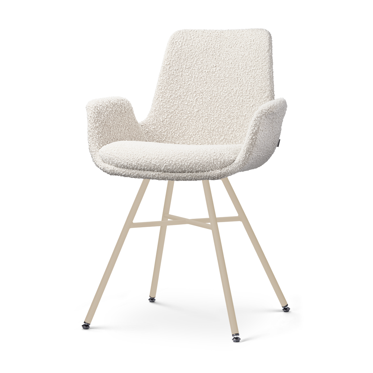 Noa-Eef eetkamerstoel bouclé beige - beige onderstel