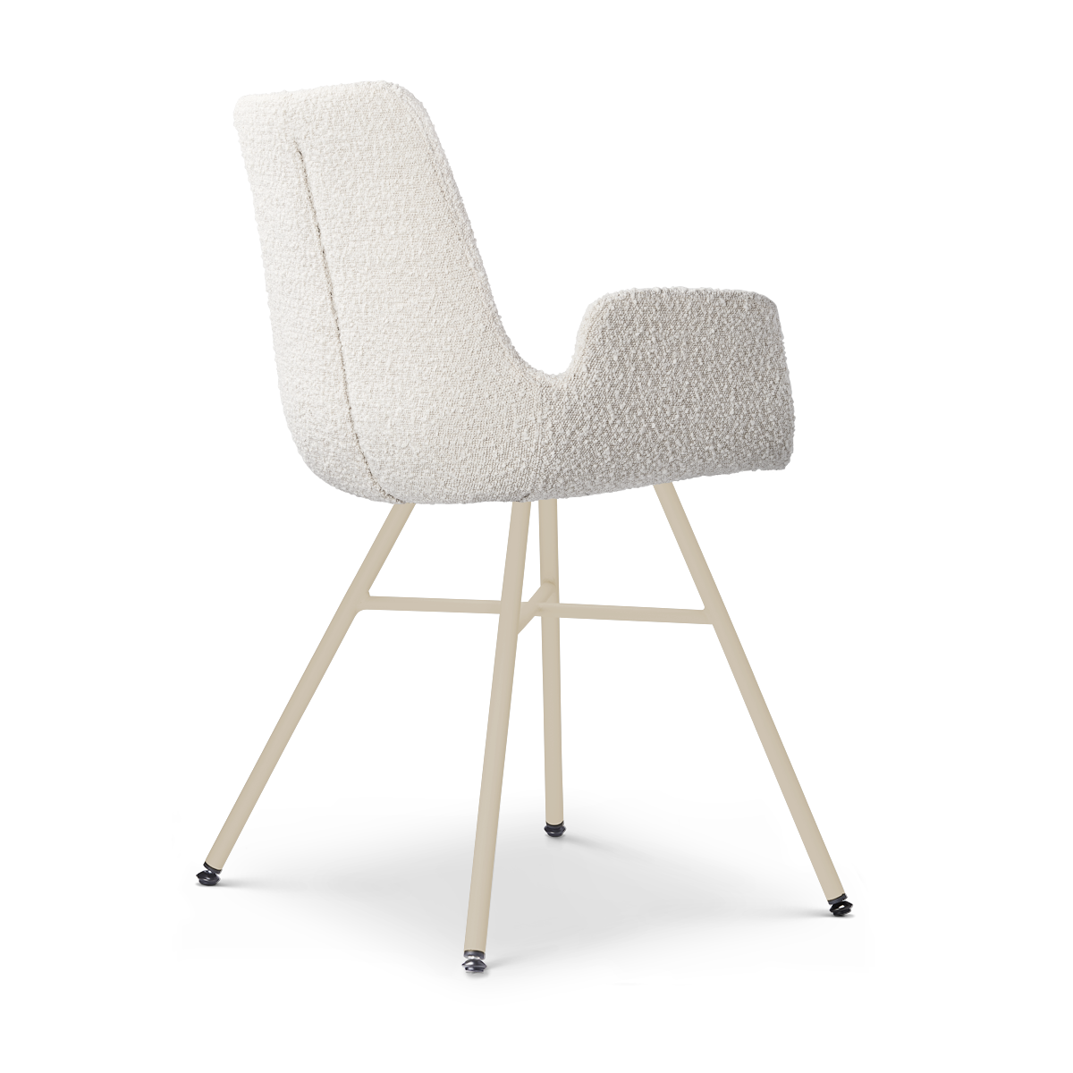 Noa-Eef eetkamerstoel bouclé beige - beige onderstel