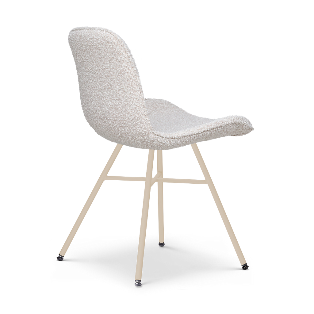 Noa-Fé eetkamerstoel bouclé beige - beige onderstel