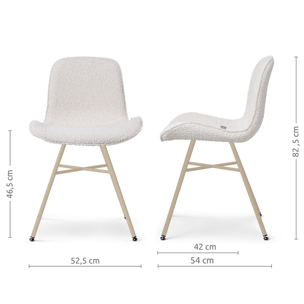 Noa-Fé eetkamerstoel bouclé beige - beige onderstel