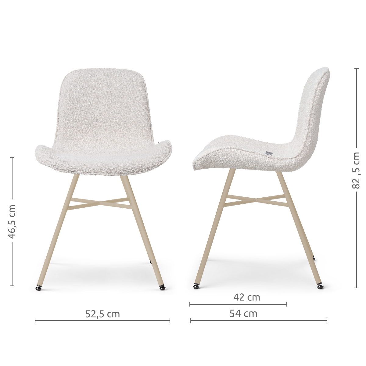 Noa-Fé eetkamerstoel bouclé beige - beige onderstel