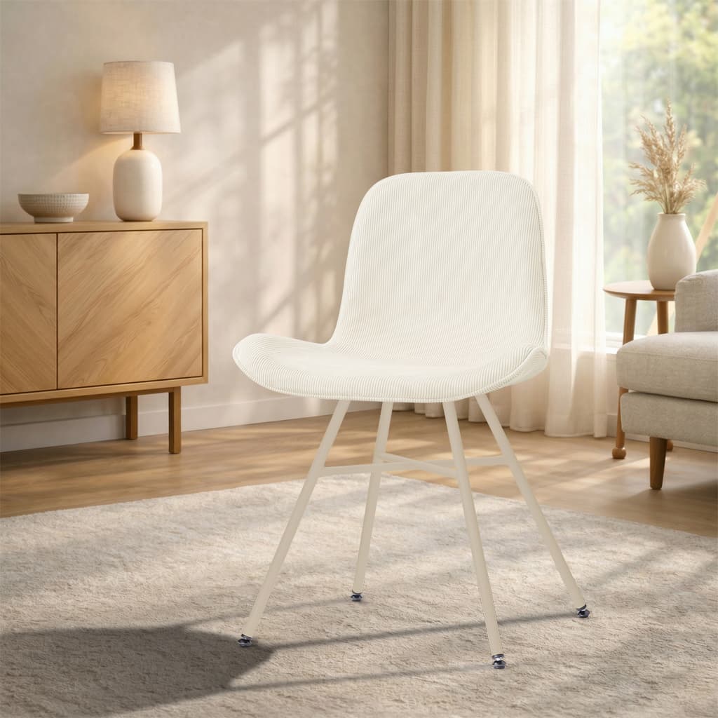 Noa-Fé eetkamerstoel rib beige - beige onderstel