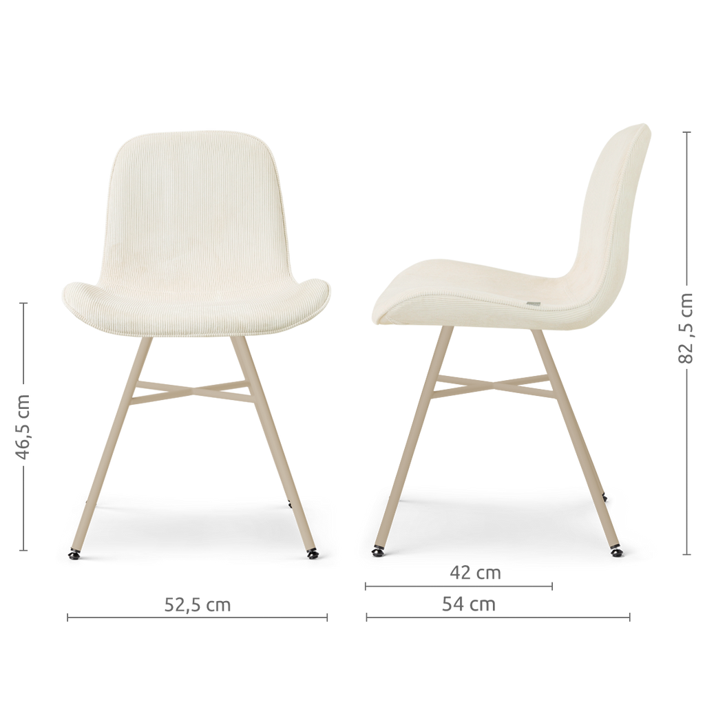 Noa-Fé eetkamerstoel rib beige - beige onderstel