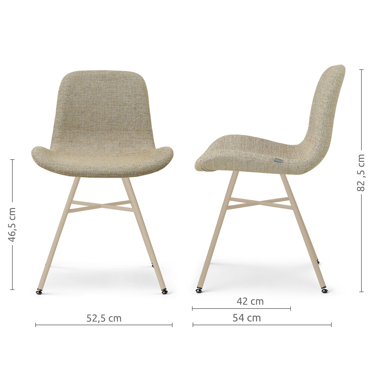 Noa-Fé eetkamerstoel taupe melange - beige onderstel