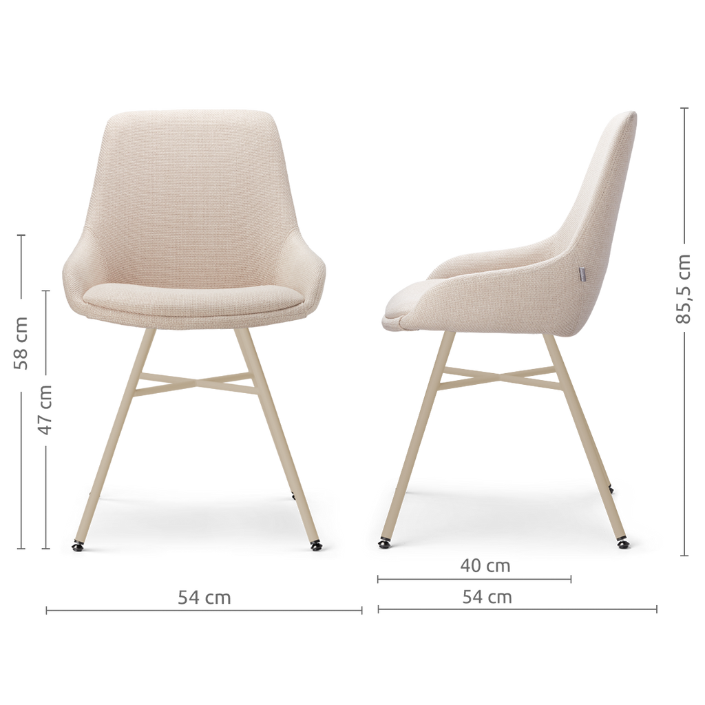 Noa-Isa eetkamerstoel beige - beige onderstel