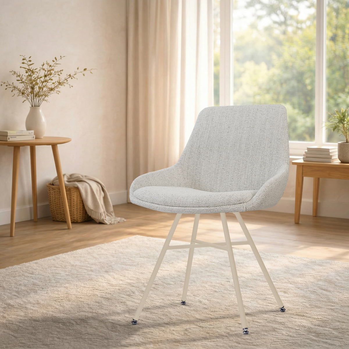 Noa-Isa eetkamerstoel beige gemêleerd - beige onderstel