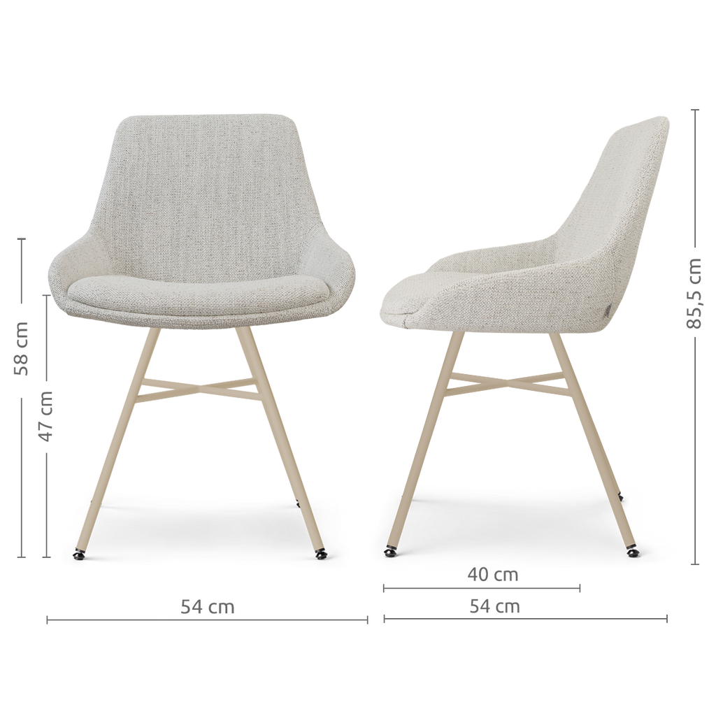 Noa-Isa eetkamerstoel beige gemêleerd - beige onderstel