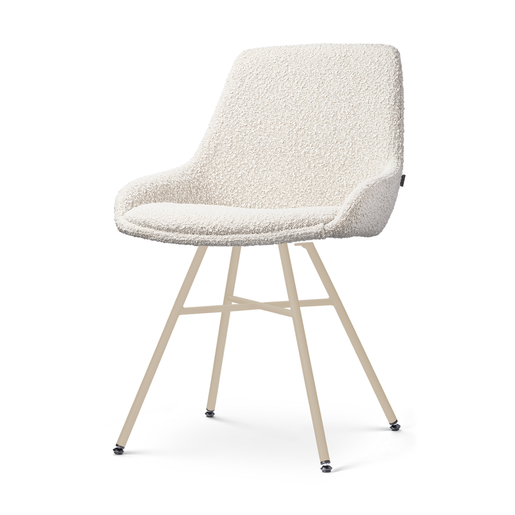 Noa-Isa eetkamerstoel bouclé beige - beige onderstel