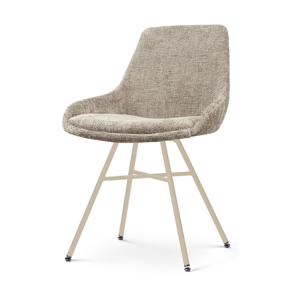 Noa-Isa eetkamerstoel bruin - beige onderstel