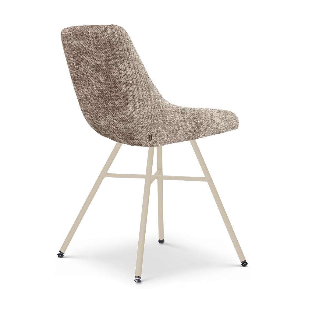 Noa-Isa eetkamerstoel bruin - beige onderstel