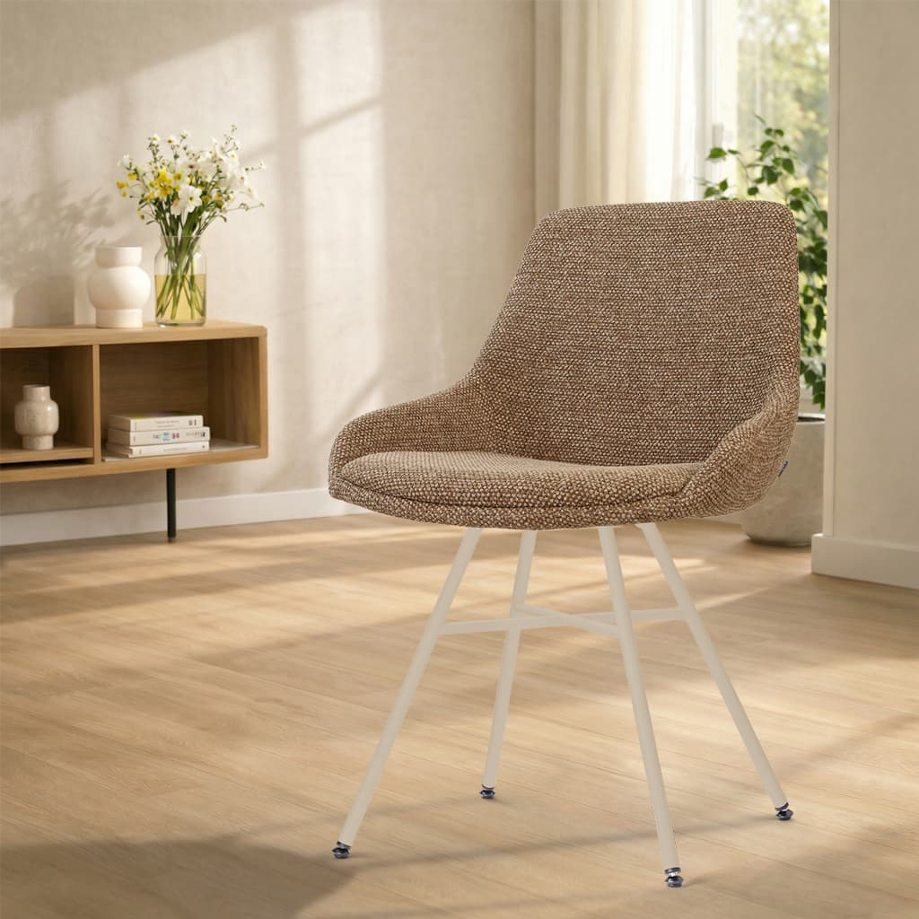 Noa-Isa eetkamerstoel bruin blend - beige onderstel