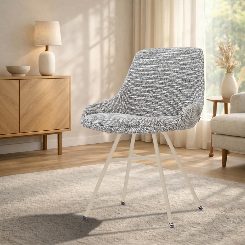 Noa-Isa eetkamerstoel grijs blend - beige onderstel