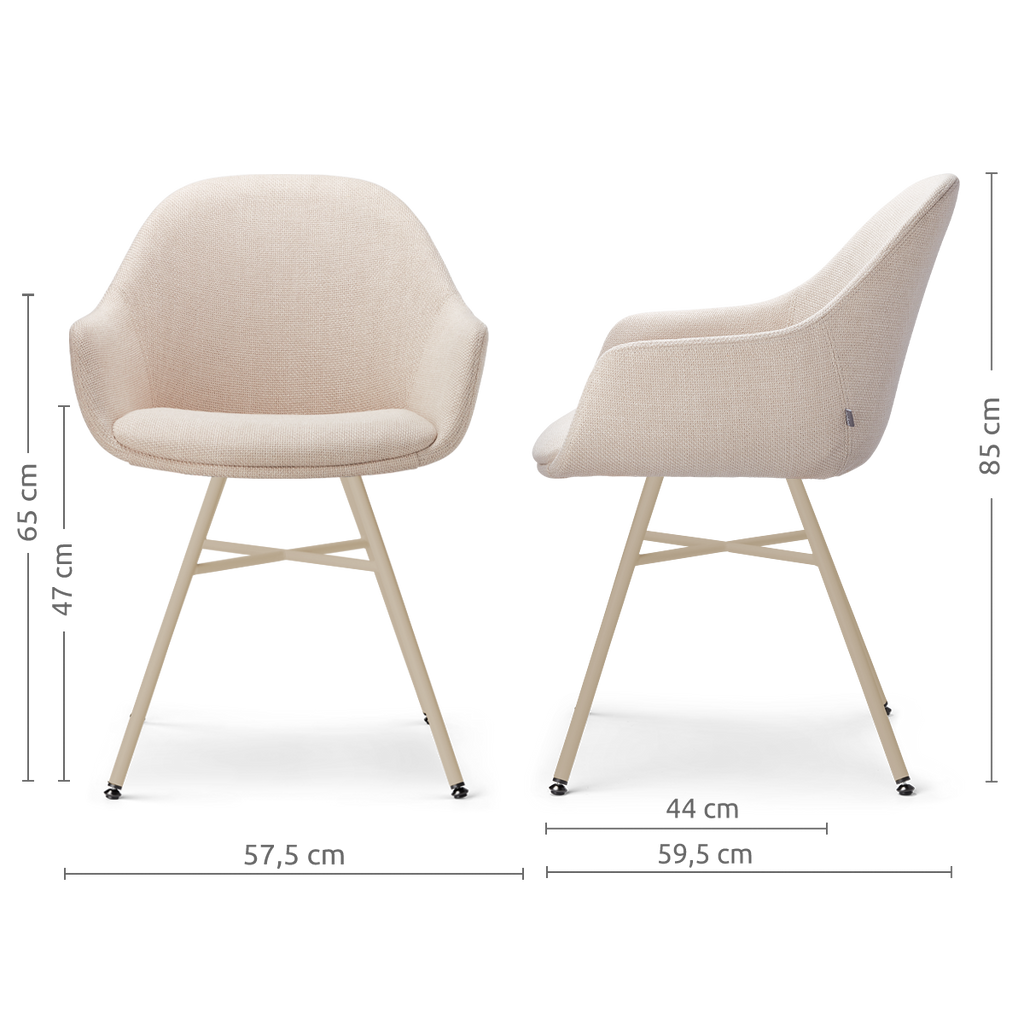 Noa-Mae eetkamerstoel beige - beige onderstel