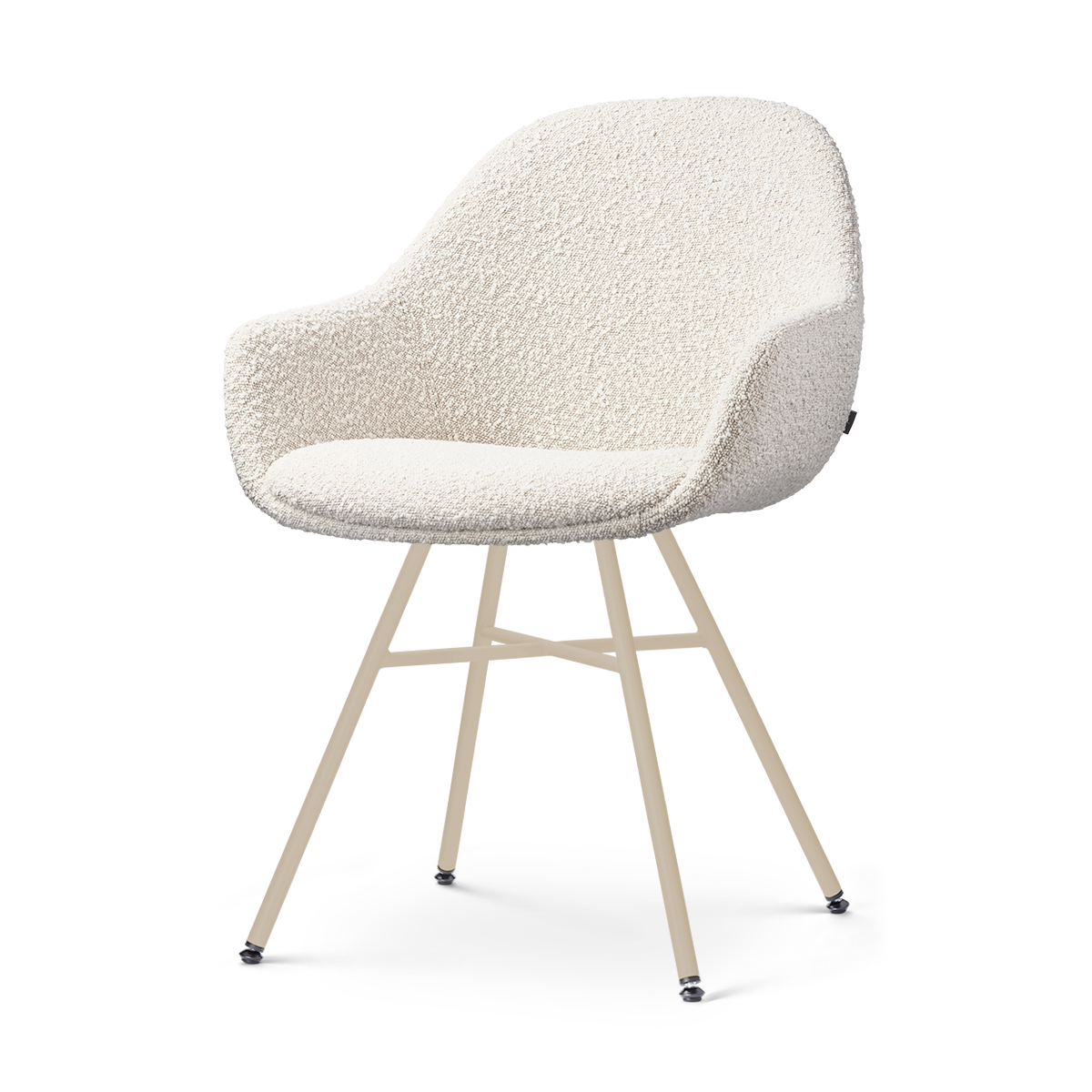 Noa-Mae eetkamerstoel bouclé beige - beige onderstel