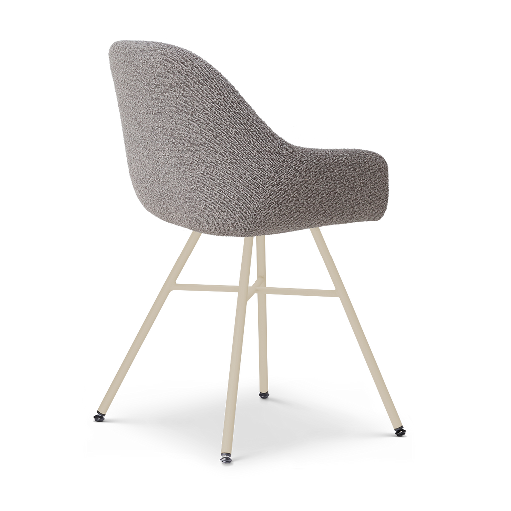 Noa-Mae eetkamerstoel bouclé taupe - beige onderstel