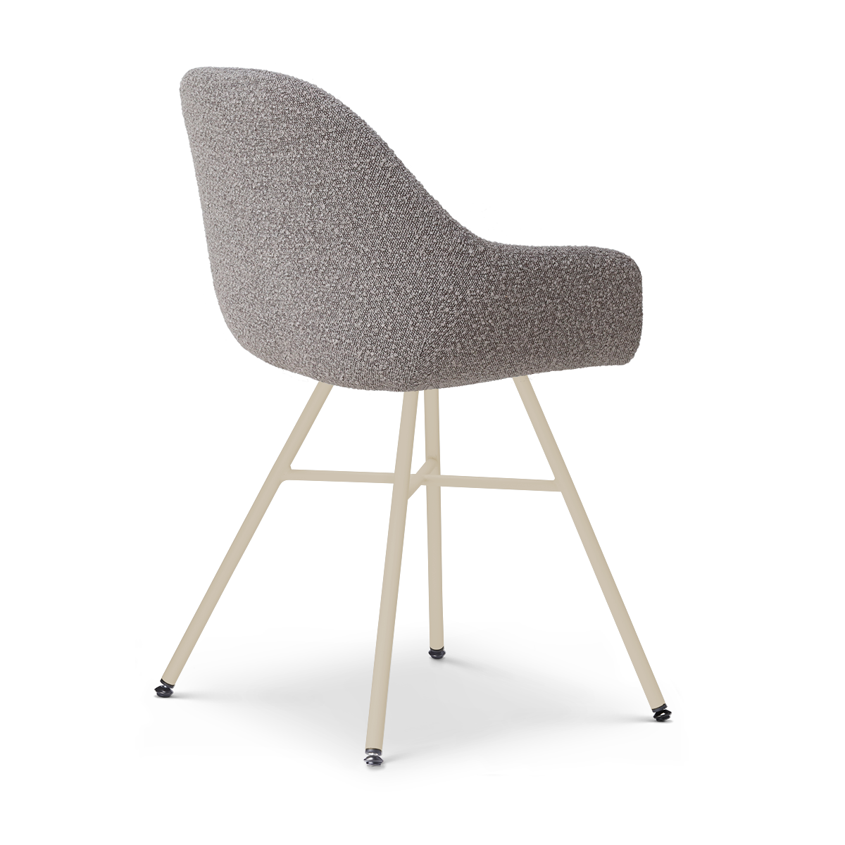 Noa-Mae eetkamerstoel bouclé taupe - beige onderstel