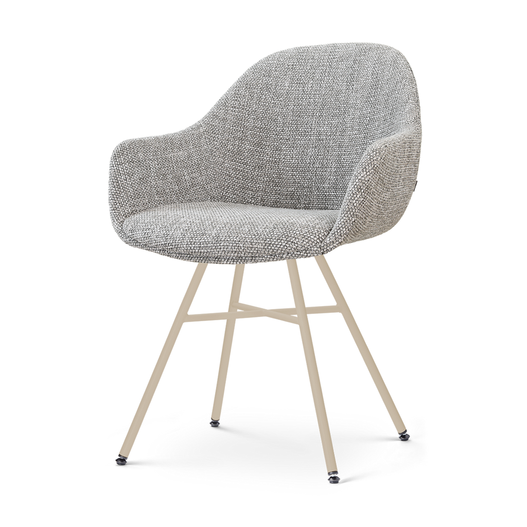 Noa-Mae eetkamerstoel grijs blend - beige onderstel
