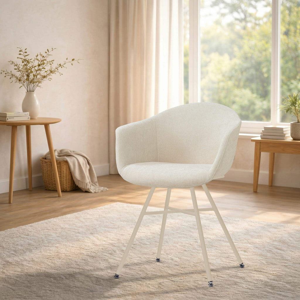 Noa-Otis eetkamerstoel cottonbeige - beige onderstel