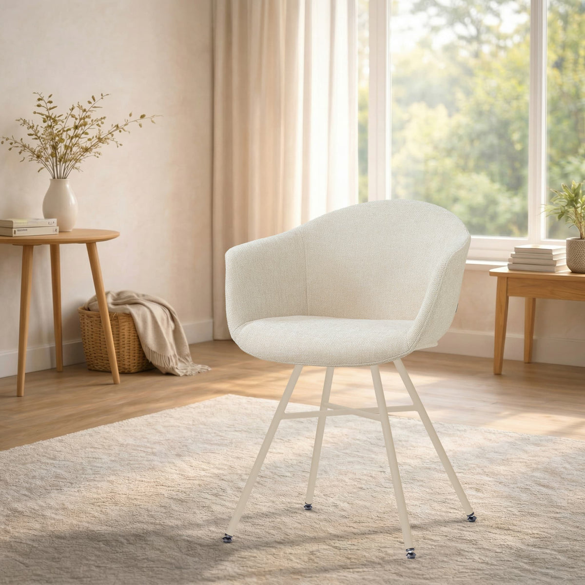 Noa-Otis eetkamerstoel cottonbeige - beige onderstel