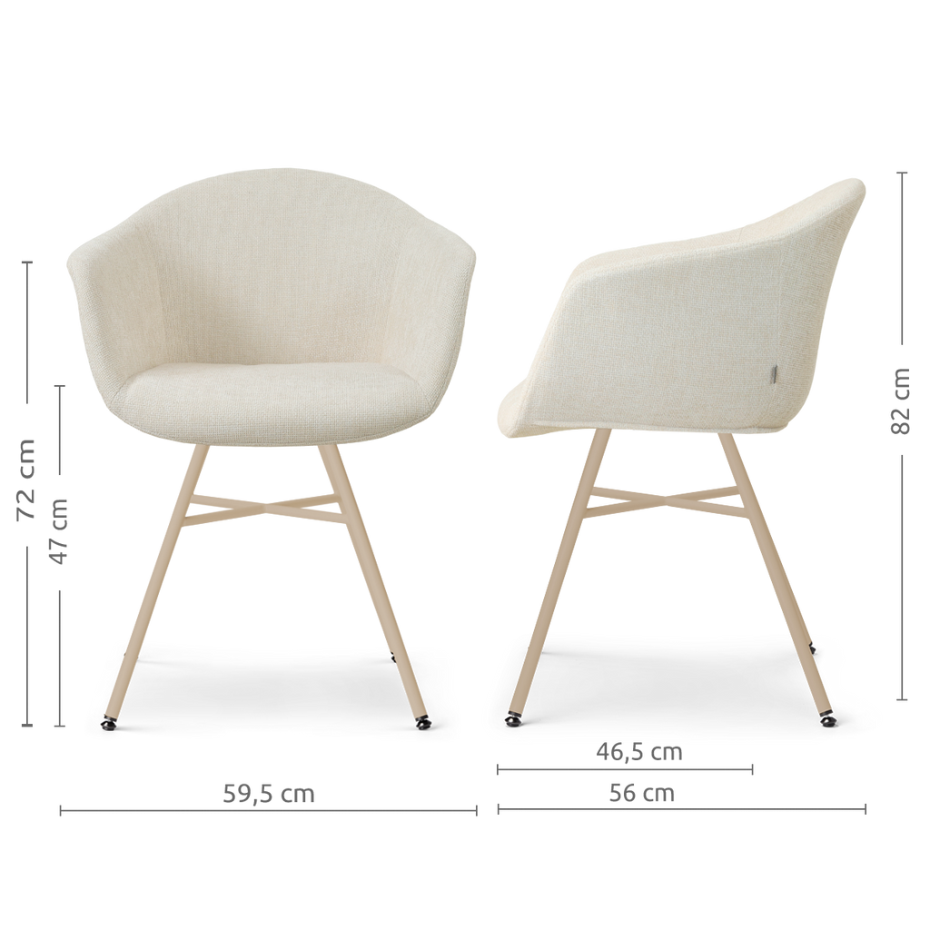 Noa-Otis eetkamerstoel cottonbeige - beige onderstel