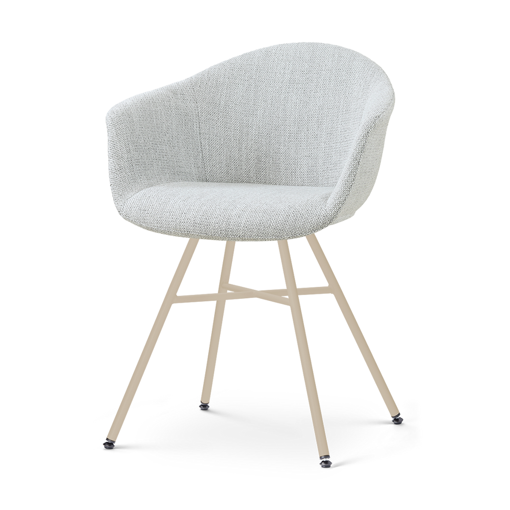 Noa-Otis eetkamerstoel grijs melange - beige onderstel