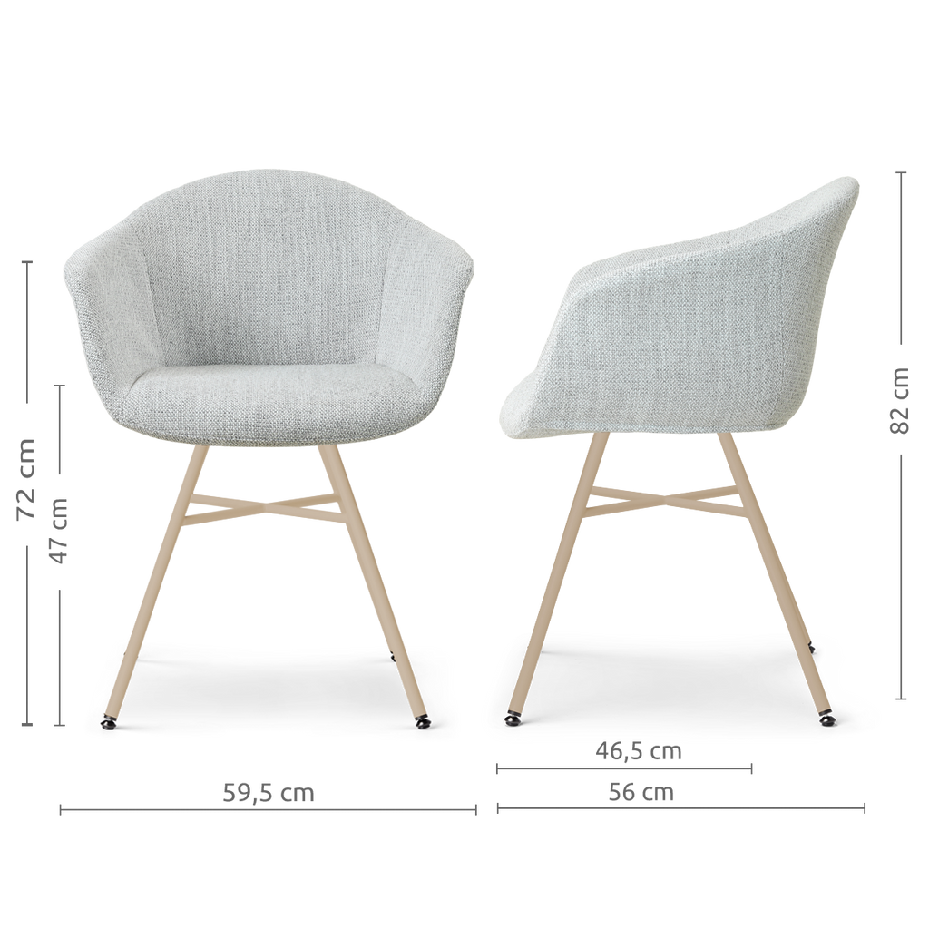 Noa-Otis eetkamerstoel grijs melange - beige onderstel