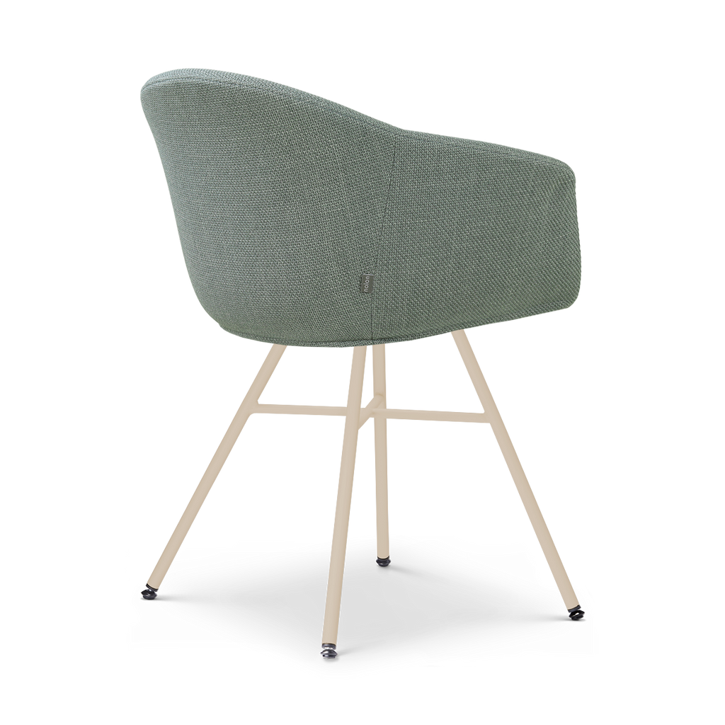 Noa-Otis eetkamerstoel saliegroen - beige onderstel