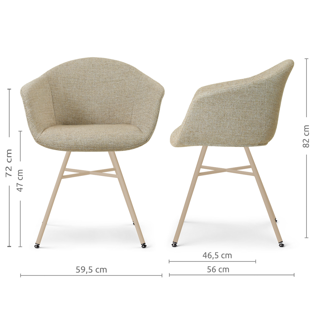 Noa-Otis eetkamerstoel taupe melange - beige onderstel