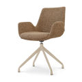 Nola-Eef draaibare eetkamerstoel bruin blend - beige onderstel