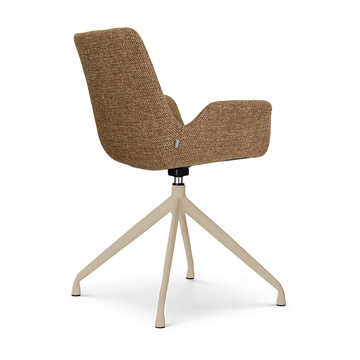 Nola-Eef draaibare eetkamerstoel bruin blend - beige onderstel