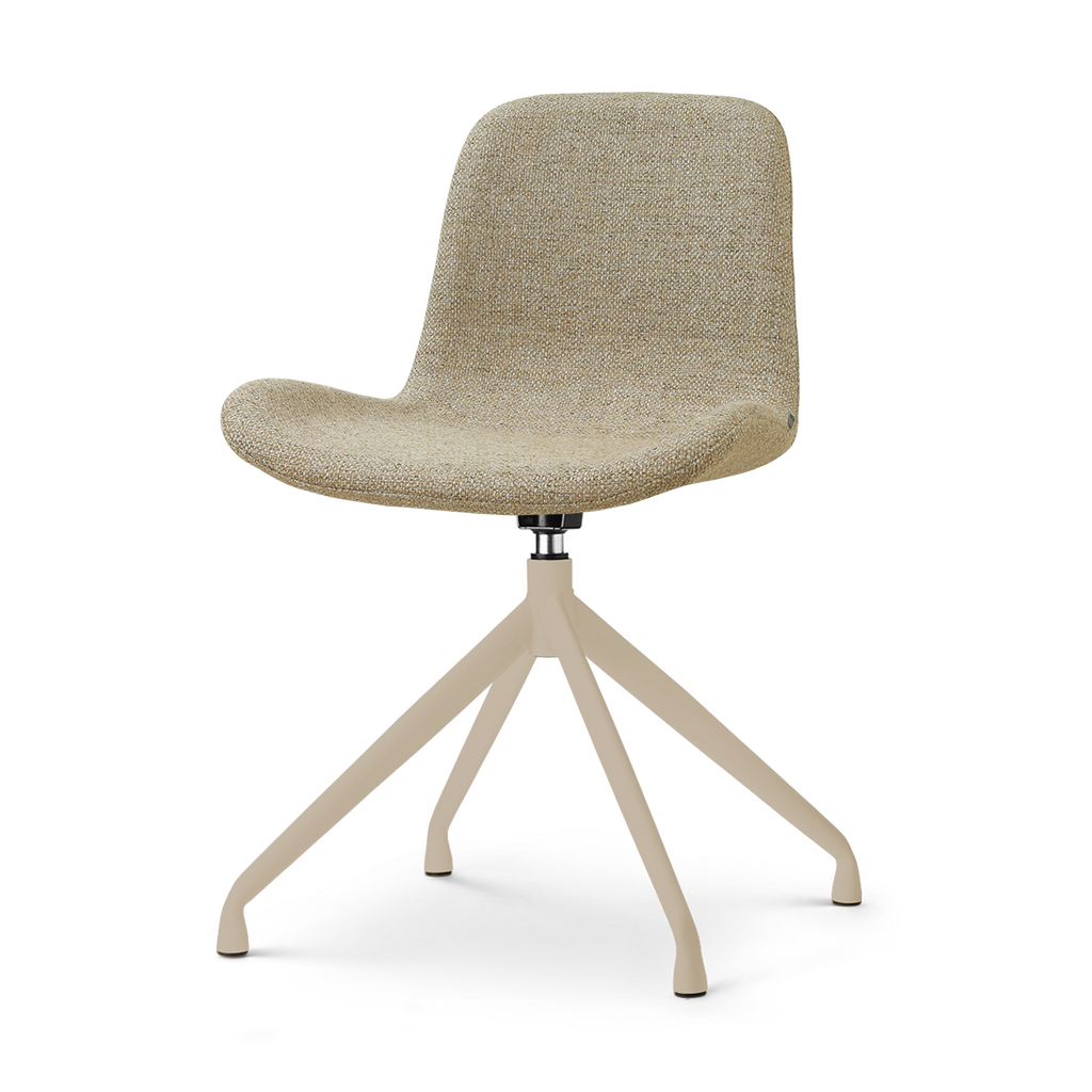 Nola-Fé draaibare eetkamerstoel taupe melange - beige onderstel
