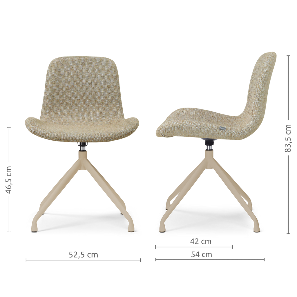 Nola-Fé draaibare eetkamerstoel taupe melange - beige onderstel