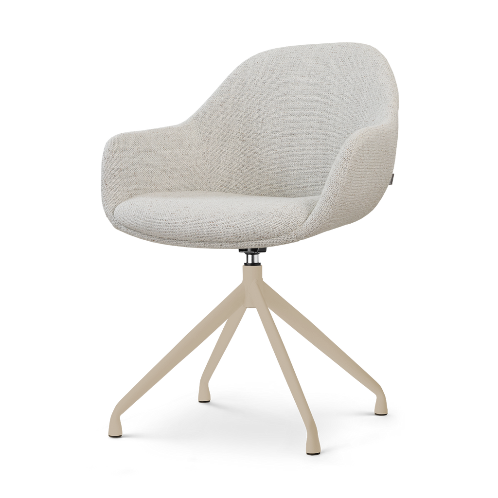 Nola-Mae draaibare eetkamerstoel beige gemêleerd - beige onderstel