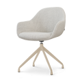 Nola-Mae draaibare eetkamerstoel beige gemêleerd - beige onderstel
