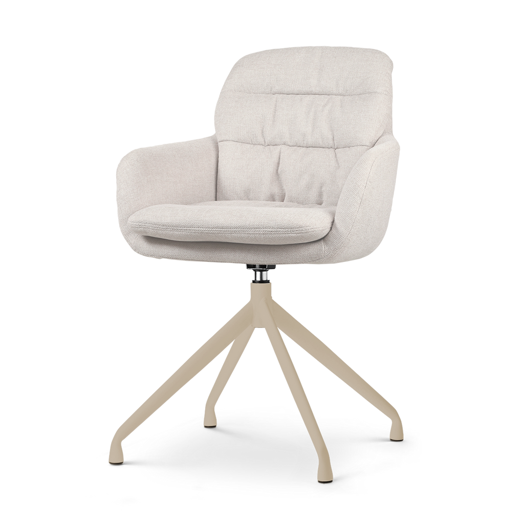 Nola-Mia draaibare eetkamerstoel beige - beige onderstel