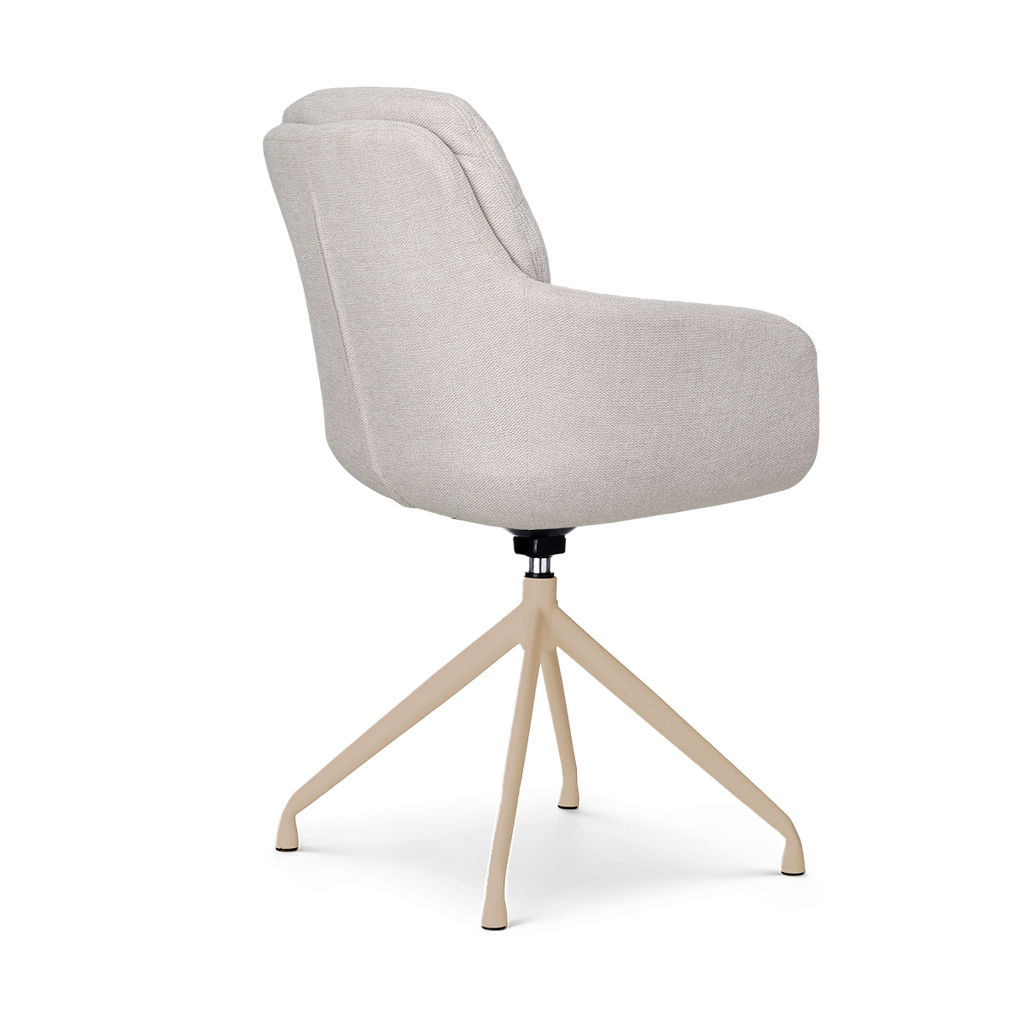 Nola-Mia draaibare eetkamerstoel beige - beige onderstel
