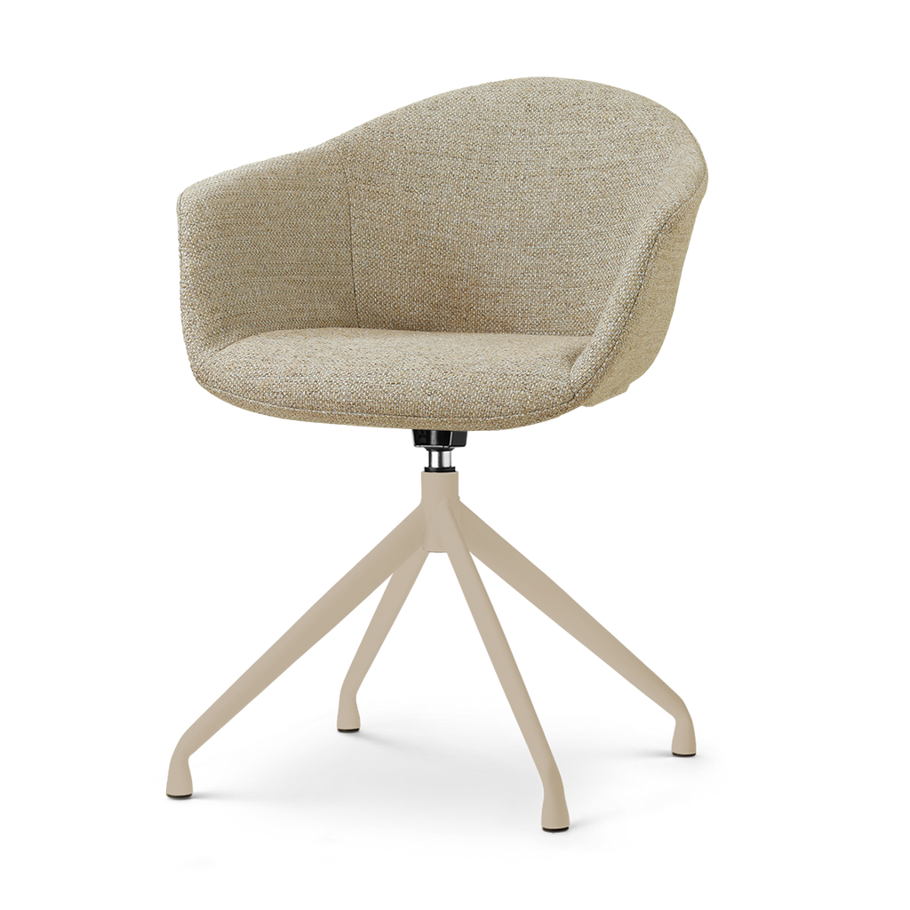 Nola-Otis draaibare eetkamerstoel taupe melange - beige onderstel