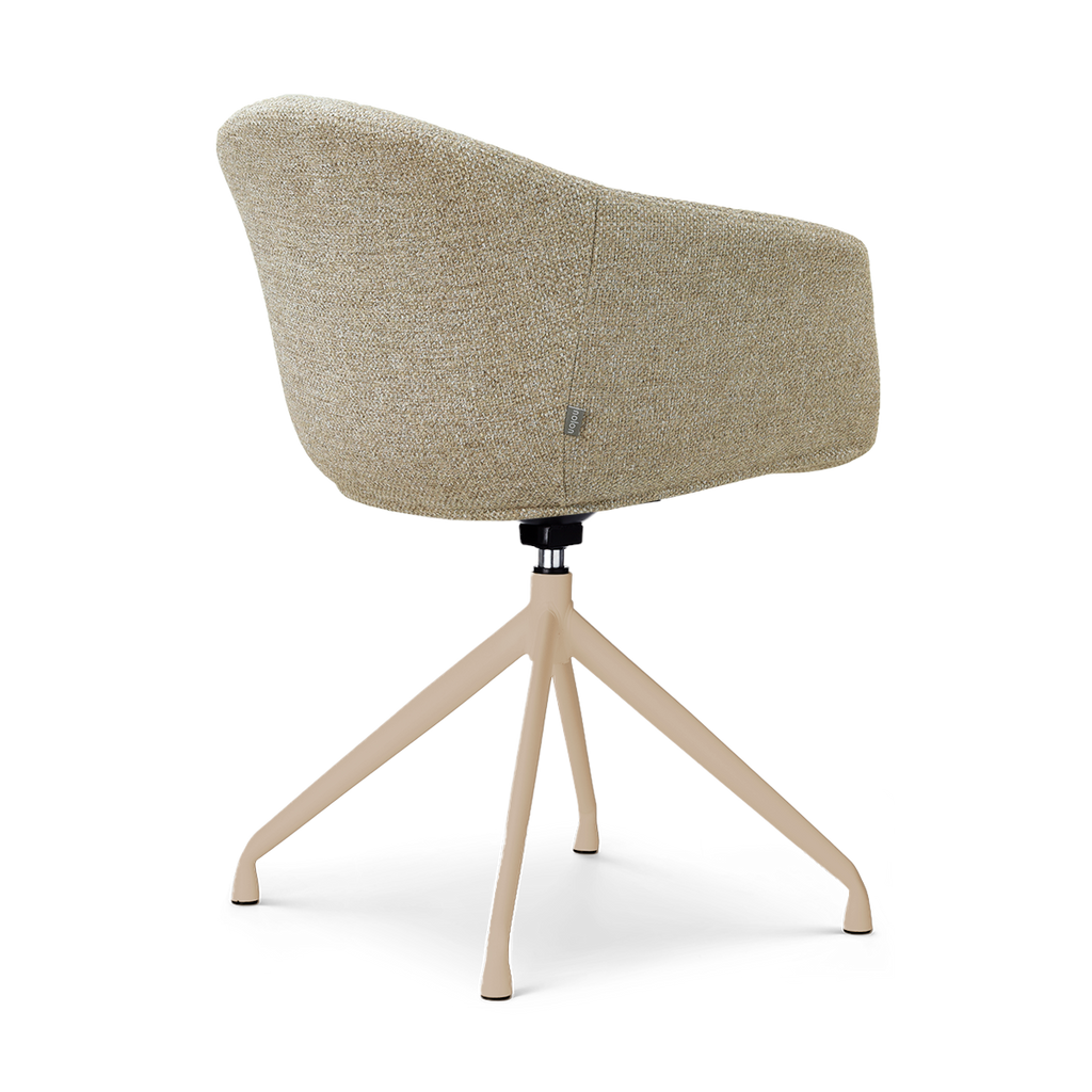 Nola-Otis draaibare eetkamerstoel taupe melange - beige onderstel