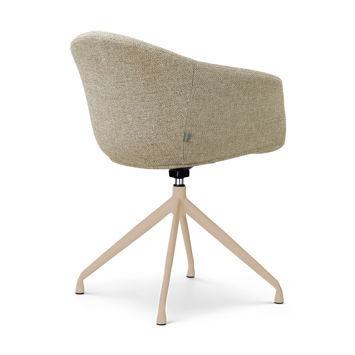 Nola-Otis draaibare eetkamerstoel taupe melange - beige onderstel
