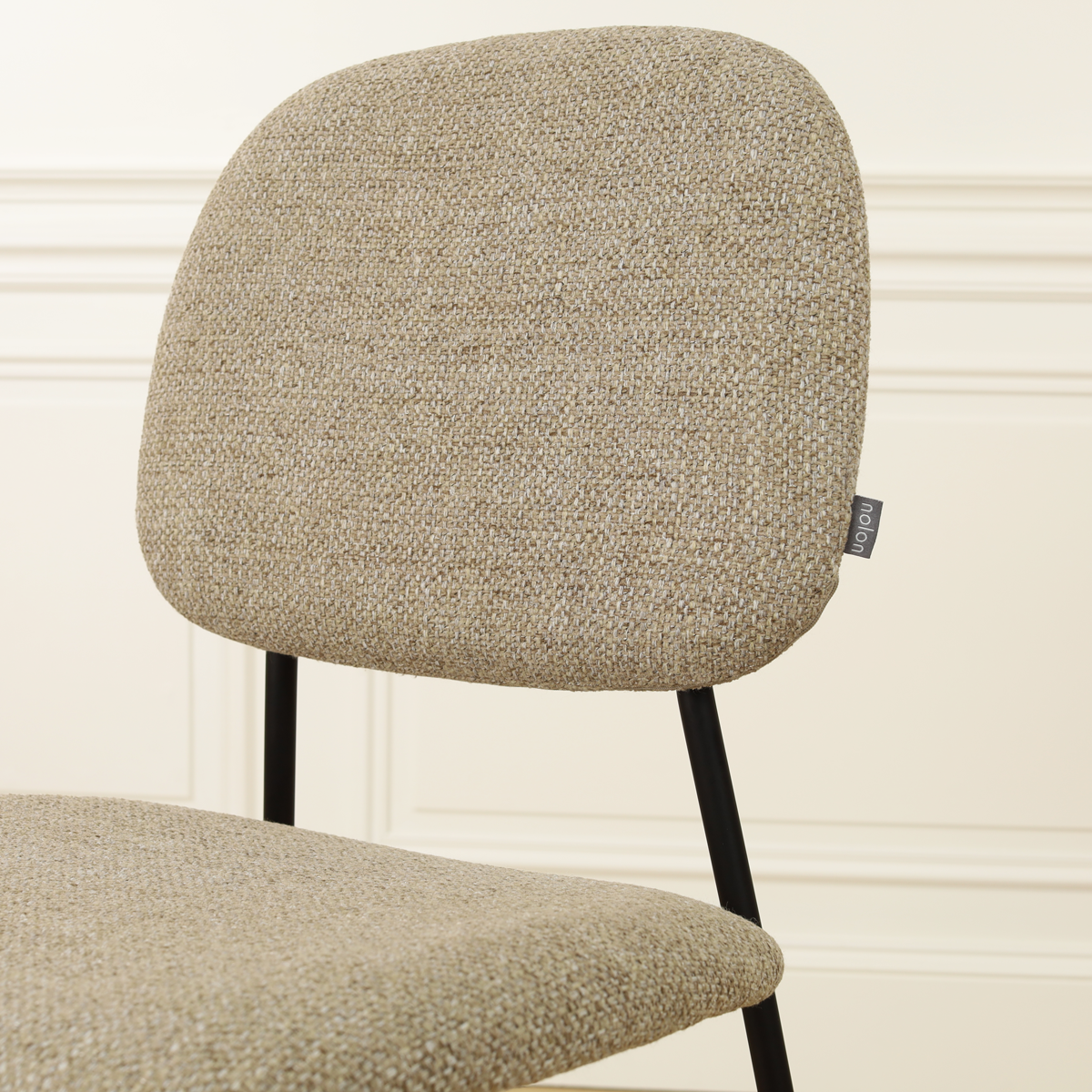 Jasmijn barkruk taupe melange - zwart onderstel - 65 cm