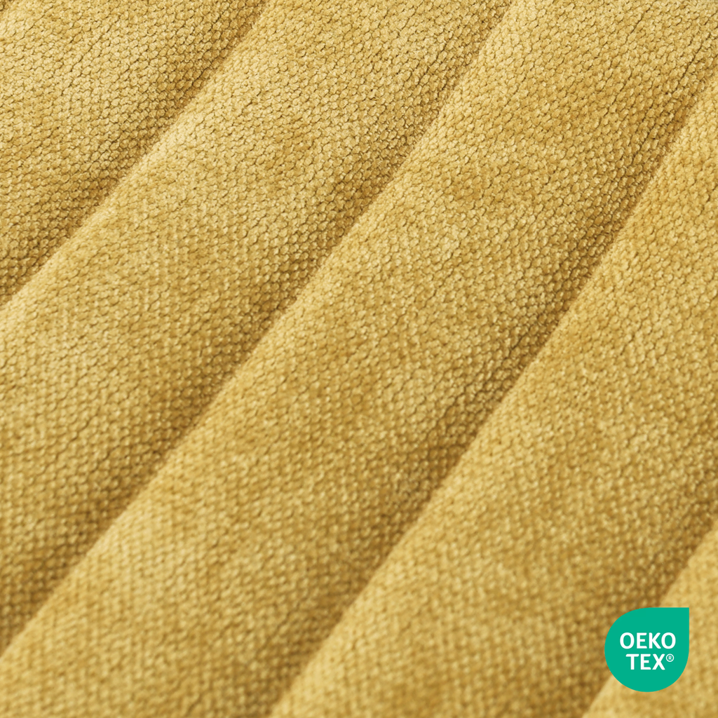 Niva-Liv draaibare tulp eetkamerstoel zwart met warm oker zitkussen - beige onderstel