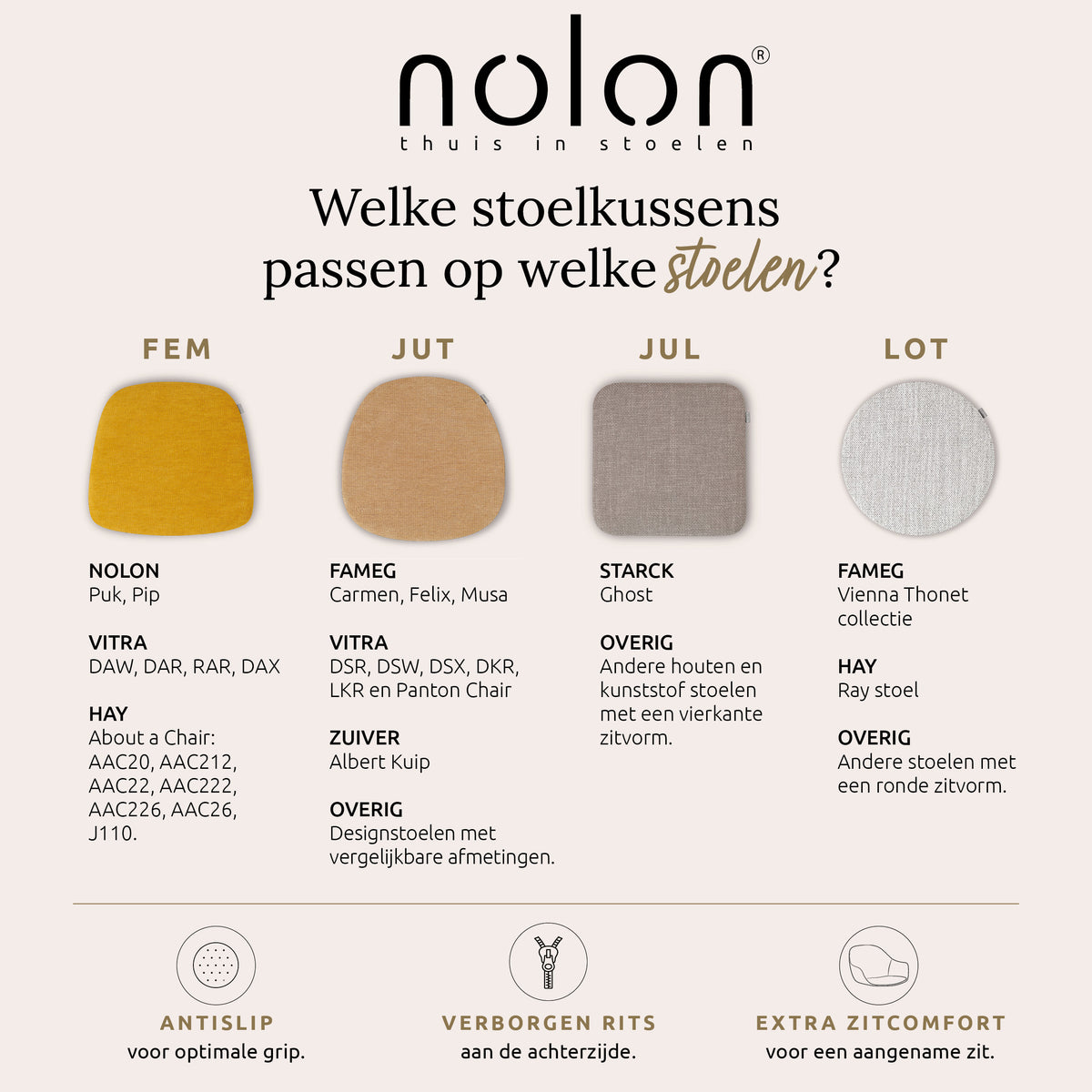 Lot zitkussen beige melange