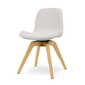 Noor-Fé draaibare eetkamerstoel bouclé beige - houten onderstel