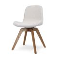 Noor-Fé draaibare eetkamerstoel bouclé beige - walnoot houten onderstel
