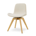 Noor-Fé draaibare eetkamerstoel cottonbeige - houten onderstel